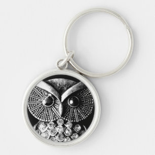 Glitzy Jeweled Metal Owl Sleutelhanger