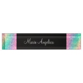 Glitzy Ladies Classy Monogram Bureau Nom Plaque (Devant)