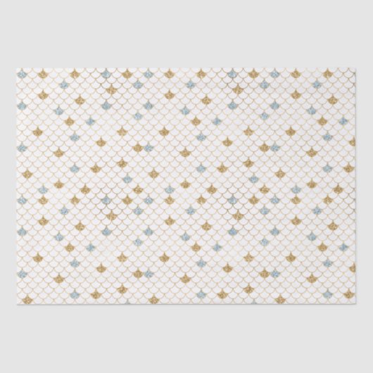 Glitzy Mermaid Blue Glitter Tissuepapier (Voorkant)