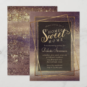 Glitzy Minimalism   Donkere Roos Gold Home Sweet H Kaart