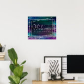 Glitzy Minimalism | Holografische Iridescent Welko Poster (Thuiskantoor)