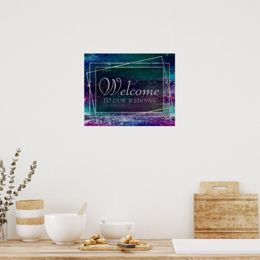 Glitzy Minimalism | Holografische Iridescent Welko Poster (Keuken)