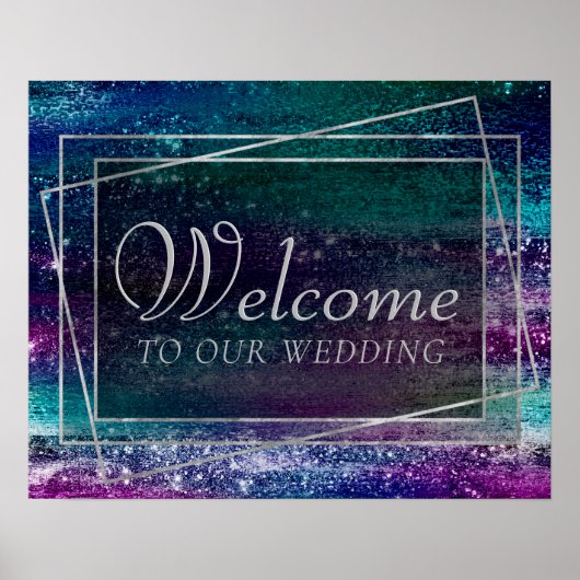 Glitzy Minimalism | Holografische Iridescent Welko Poster (Voorkant)