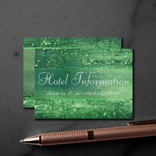 Glitzy Minimalism Info neo Mint Green Hotel Informatiekaartje