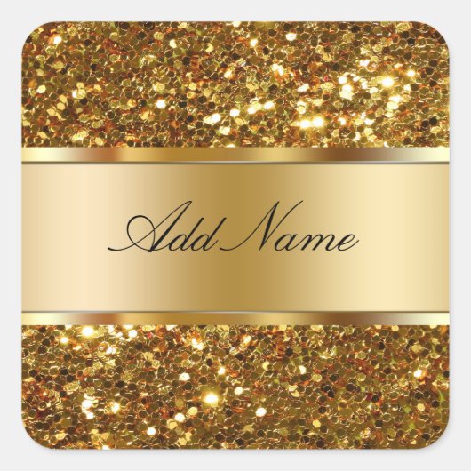 Glitzy Monogram Sticker Labels (Voorkant)