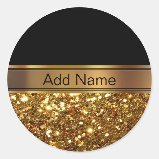 Glitzy Monogram Sticker Labels (Voorkant)
