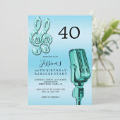 Glitzy Music Note & Microfoon Karaoke Verjaardag I Kaart (Staand voorkant)