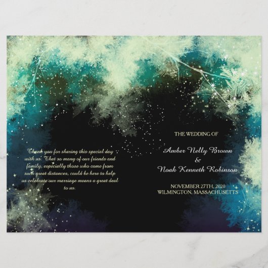Glitzy Mystic Forest Indie Wedding BiFold Programs (Voorkant)