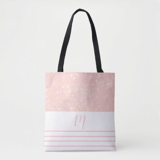 Glitzy Peach Monogrammed Draagtas (Voorkant)