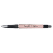 Glitzy Pink Blush Rose Gold Glitter Sparkle Pen (Voorkant)