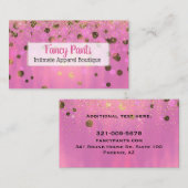 Glitzy Pink en Gold Foil Look Visitekaartje (Voorkant / Achterkant)