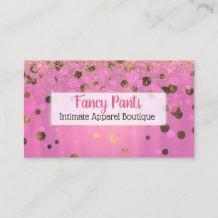 Glitzy Pink en Gold Foil Look Visitekaartje