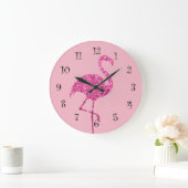 Glitzy Pink Flamingo Wall Decor Grote Klok (Huis)