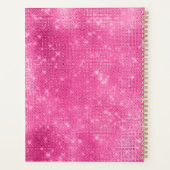 Glitzy Pink Glam-sprankelmonogram Planner (Achterkant)