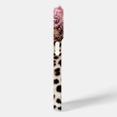 Glitzy Pink Glitter Gouden Wimpers Luipaard Case-Mate iPhone Case (Achterkant / Rechts)