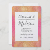 Glitzy Pink Gold Sparkle en Shine Verjaardag Kaart (Voorkant)