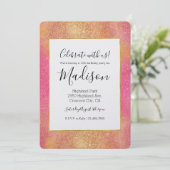 Glitzy Pink Gold Sparkle en Shine Verjaardag Kaart (Staand voorkant)