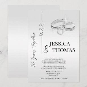 Glitzy Posh 70e Platinum Wedding Jubileum Kaart