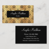Glitzy Realtor Damask Patroon Visitekaartje (Voorkant / Achterkant)
