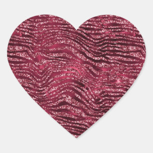 Glitzy Red Glitter Animal Print Hart Sticker