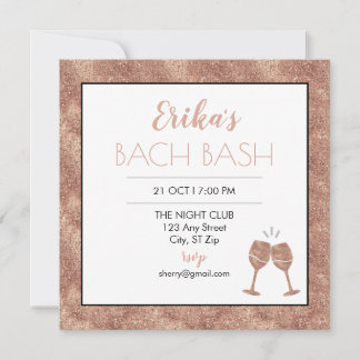 Glitzy - Roos Gold Bash Bach Uitnodiging