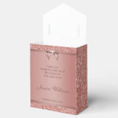 Glitzy Roos Gold Bow & Gem Birthday Party Bedankdoosjes (Geopend)