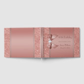 Glitzy Roos Gold Bow & Gem Birthday Party Gastenboek (Volledig)