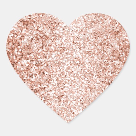 Glitzy Roos Gouden Glitter Verjaardag Hart Sticker (Voorkant)