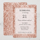 Glitzy Roos Gouden Glitter Verjaardag Kaart (Voorkant / Achterkant)