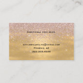 Glitzy Roze en Gold Glittery Visitekaartje (Achterkant)