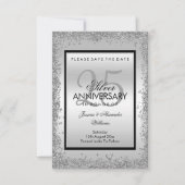 Glitzy Silver & Black 25th Wedding Jubileum (Voorkant)