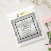 Glitzy Silver & Black 25th Wedding Jubileum Bedankzakje (Gezegeld)