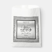 Glitzy Silver & Black 25th Wedding Jubileum Bedankzakje (Voorkant)