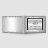 Glitzy Silver & Black 25th Wedding Jubileum Gastenboek (Volledig)
