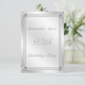 Glitzy Silver en Diamonds kijken naar 90e verjaard Kaart (Staand voorkant)