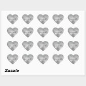 Glitzy Silver Glam Sparkle Glitter Hart Sticker (Vel)