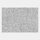 Glitzy Silver Glam Sparkle Glitter Inpakpapier Vel (Voorkant 3)
