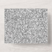 Glitzy Silver Glitter   All In One Uitnodiging (Achterkant)