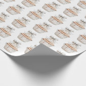 Glitzy Silver White Cupcakes Bow Birthday Cadeaupapier (Hoek)