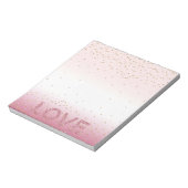 Glitzy Sparkle Confetti Roze Glitter Love Notitieblok (Gedraaid)