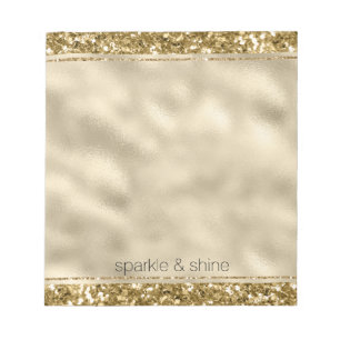 Glitzy Sparkle Gold GlitterNotepad Notitieblok