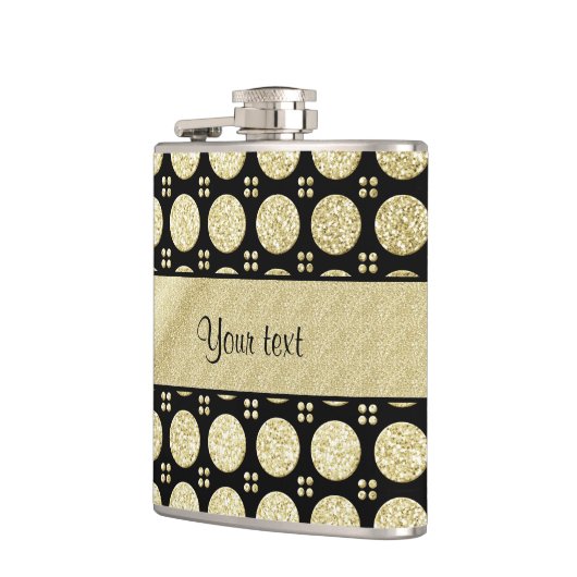 Glitzy Sparkly Faux Gold Glitter Buttonnen Heupfles (Links)