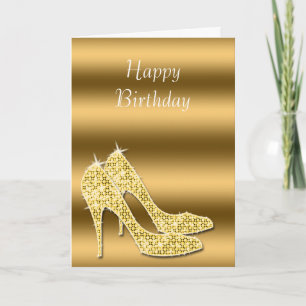 Glitzy Sparkly Gold Stiletto schetst op zaterdag Kaart