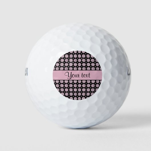 Glitzy Sparkly Lila Glitter Buttonnen Golfballen (Voorkant)