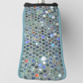 Glitzy Sparkly Silver Glitter Bling Golfheadcover (Draai 90)