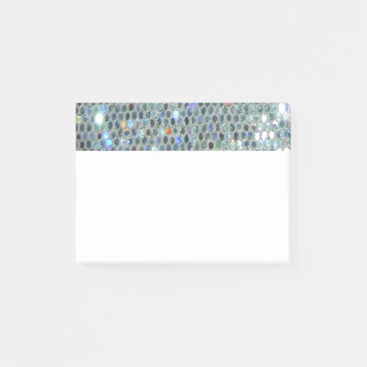 Glitzy Sparkly Silver Glitter Bling Post-it® Notes (Voorkant)