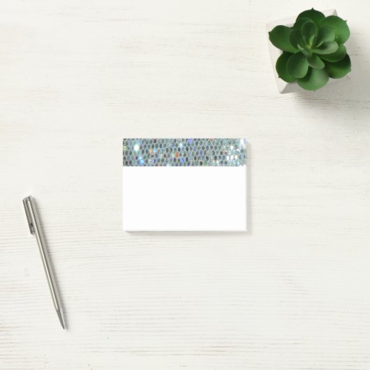 Glitzy Sparkly Silver Glitter Bling Post-it® Notes (Kantoor)