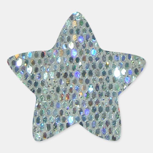 Glitzy Sparkly Silver Glitter Bling Ster Sticker (Voorkant)