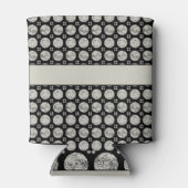 Glitzy Sparkly Silver Glitter Buttonnen Blikjeskoeler (Achterkant)