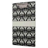 Glitzy Sparkly Silver Glitter Damask Klembord (Links)